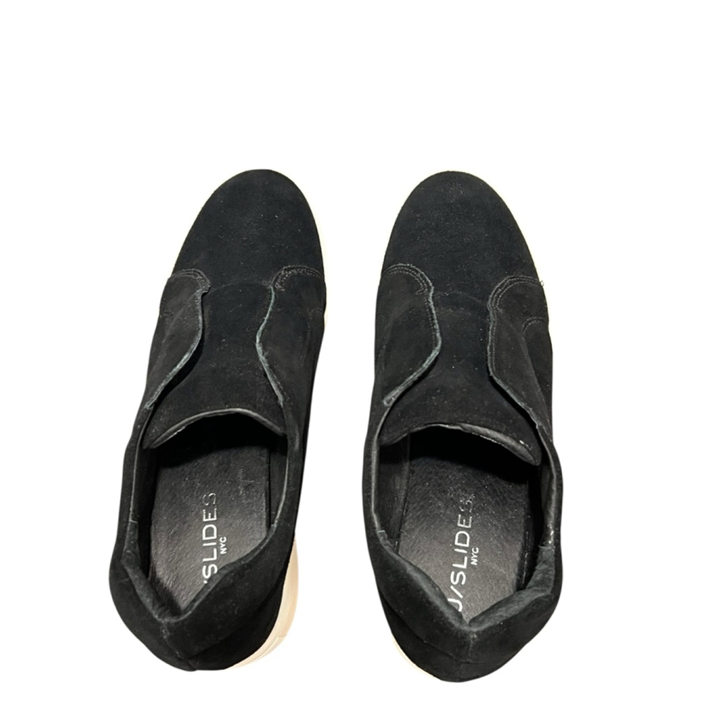 Women's J/Slides Black Suede Wedge Sneakers Size 10 - Picture 6 of 10